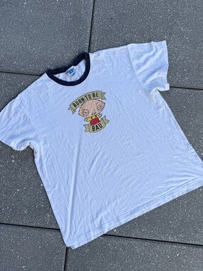 Y2K Stewie Griffin Born To Be Bad Tee Large Family Guy Graphic Shirt